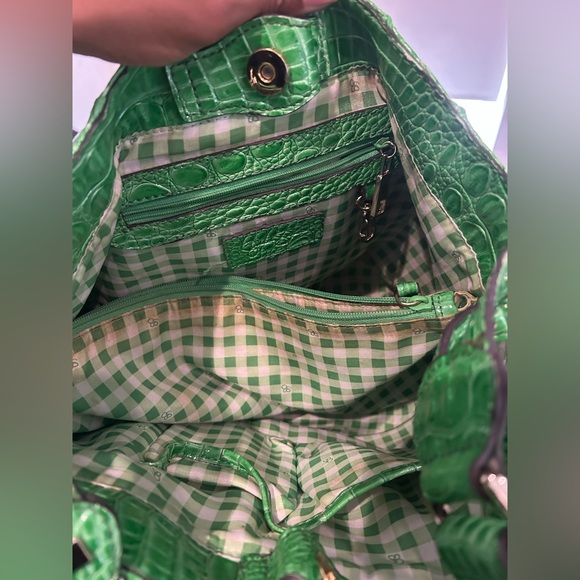 Vintage Jessica Simpson Green Crocodile-Embossed Women's Bag - Picture 5 of 6